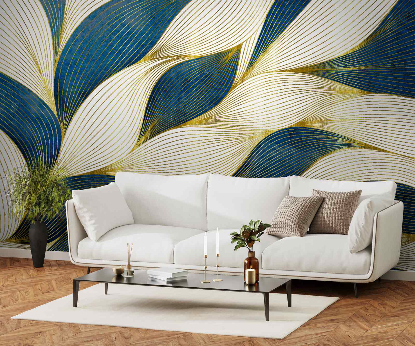 Papier peint rayures abstraites