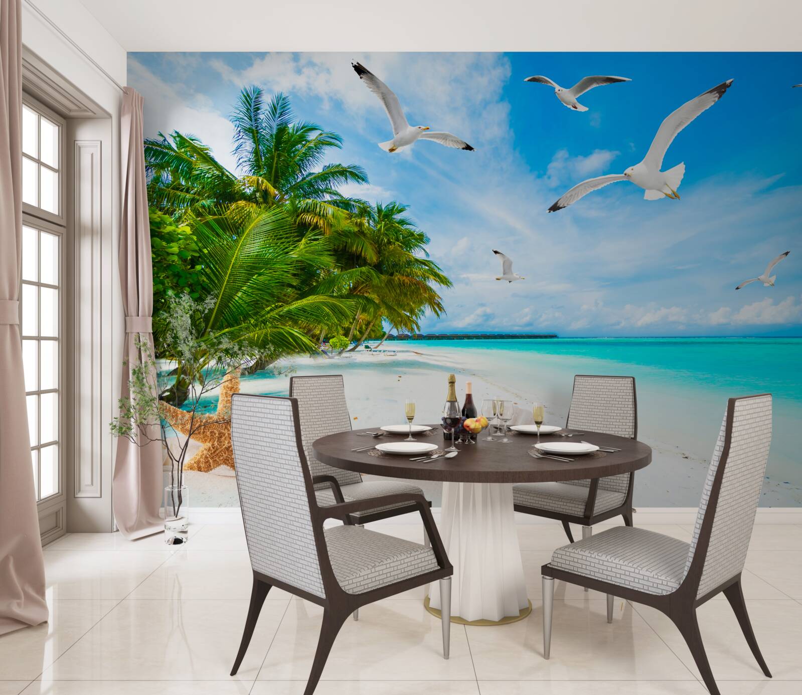 Papier peint rivage tropical calme