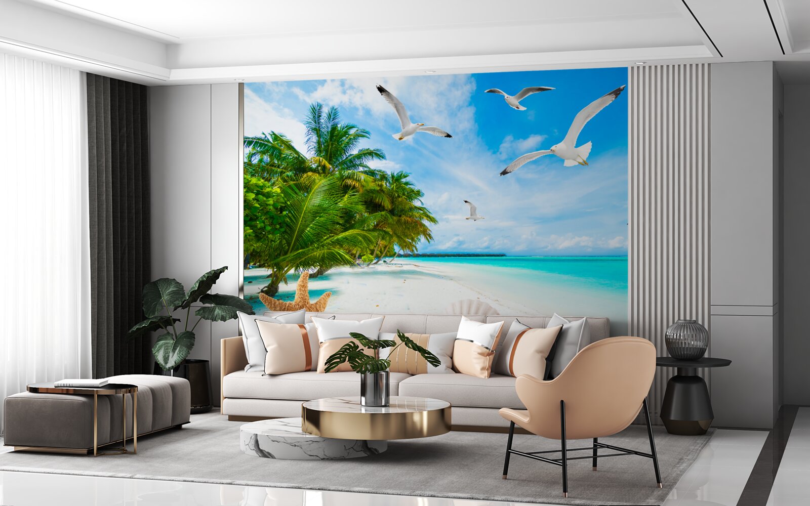 Papier peint rivage tropical calme