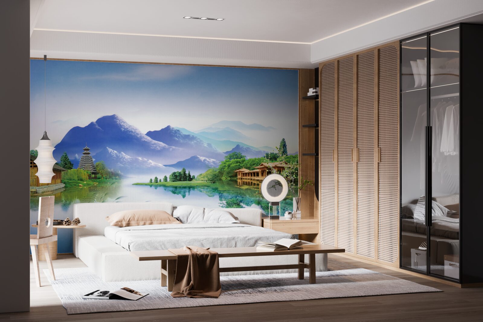 Papier peint lac de montagne en été