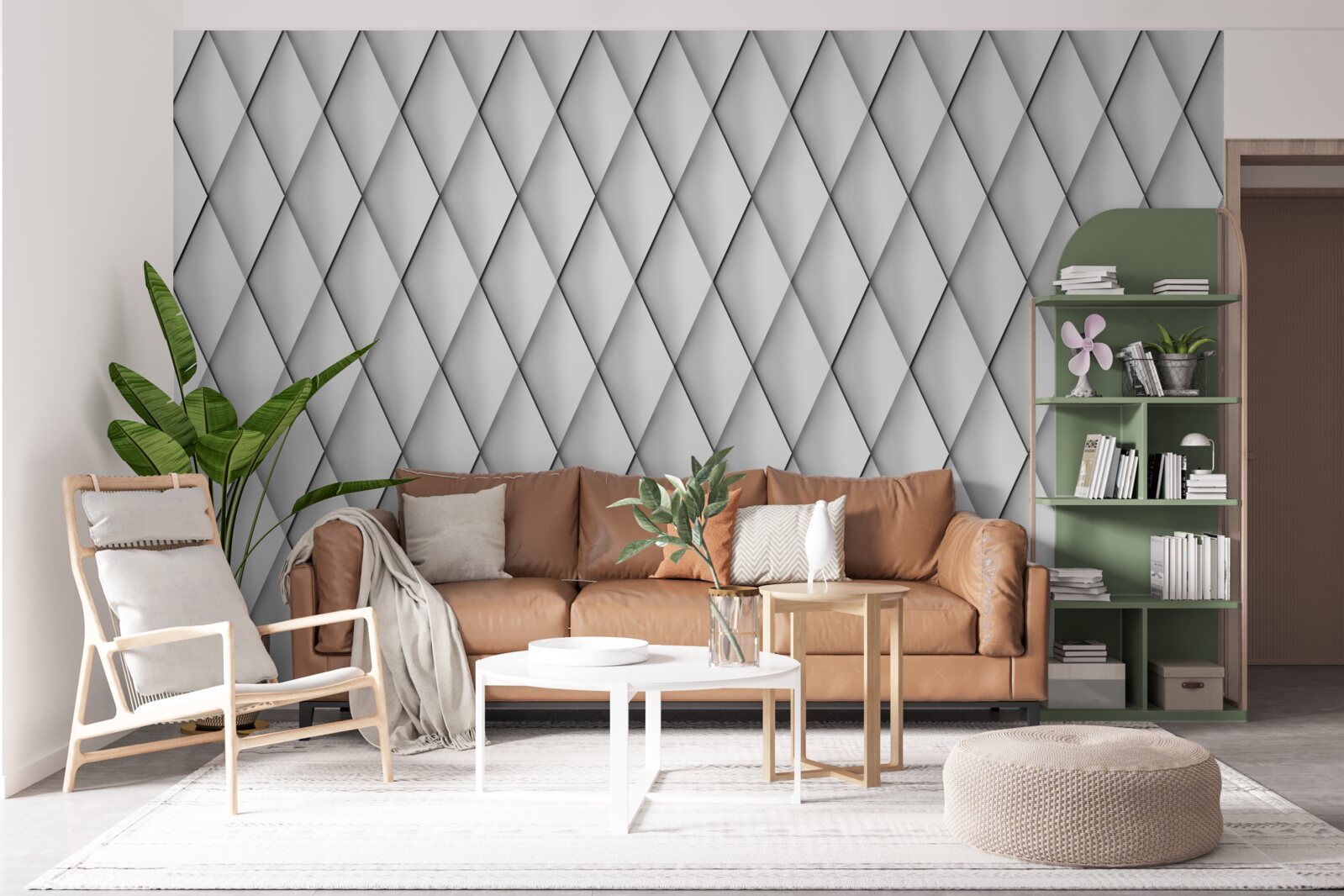 Papier peint diamants lisses