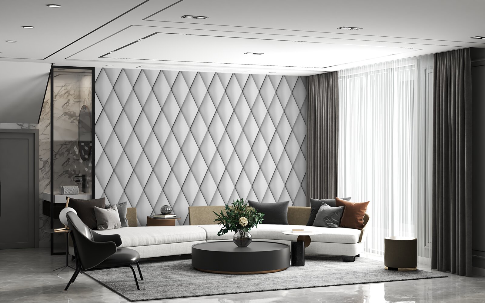 Papier peint diamants lisses