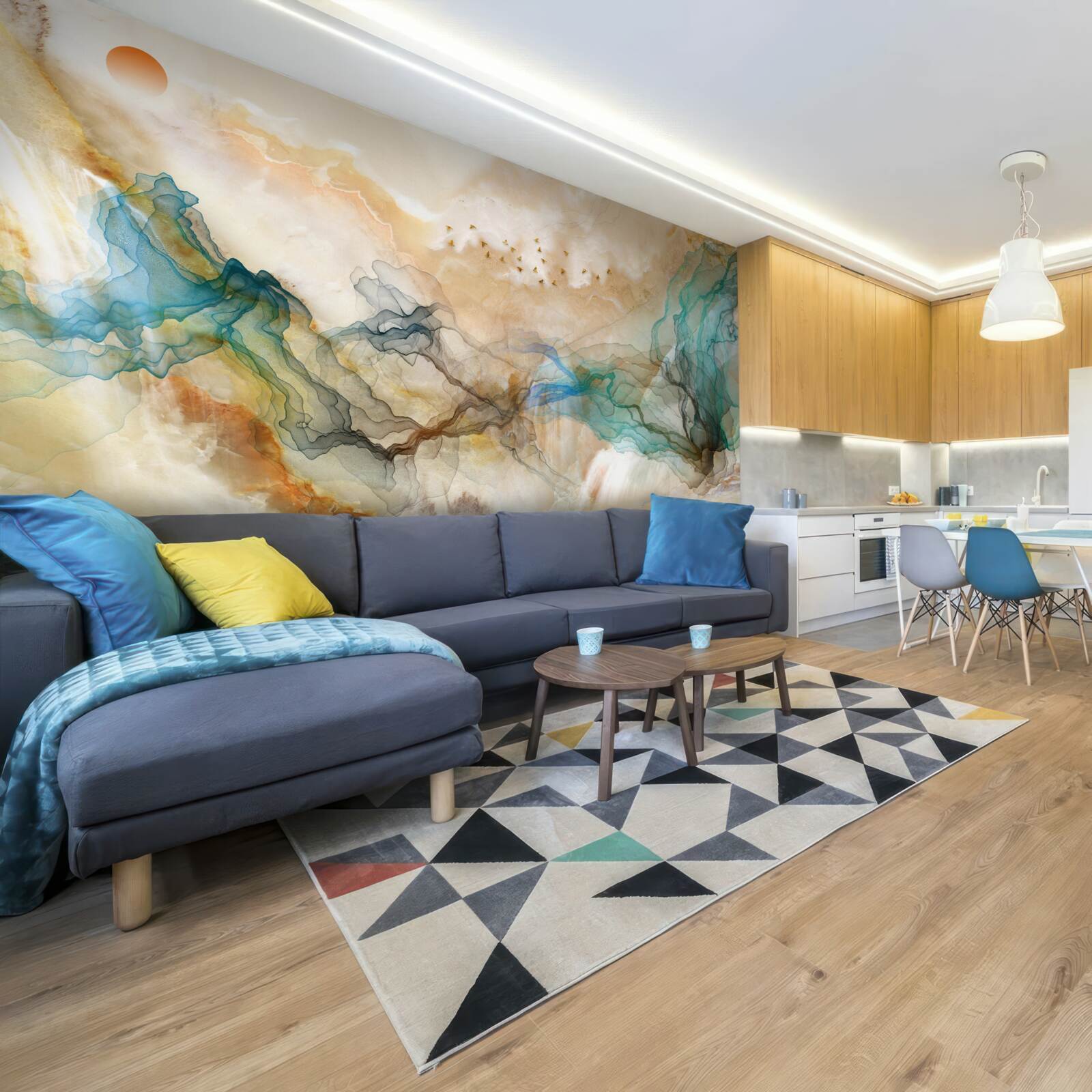 Papier peint Paysage japonais dans un style abstrait