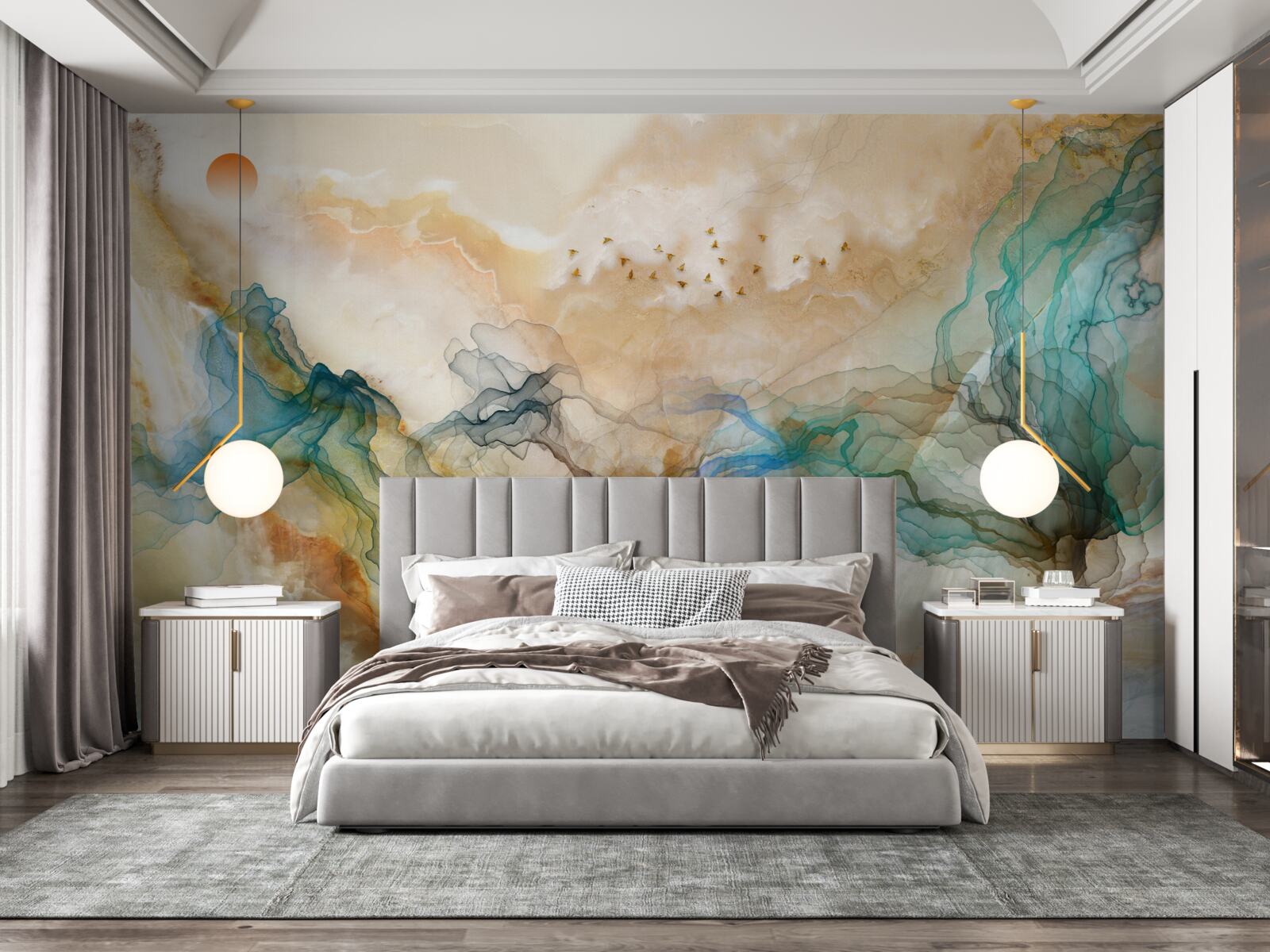 Papier peint Paysage japonais dans un style abstrait