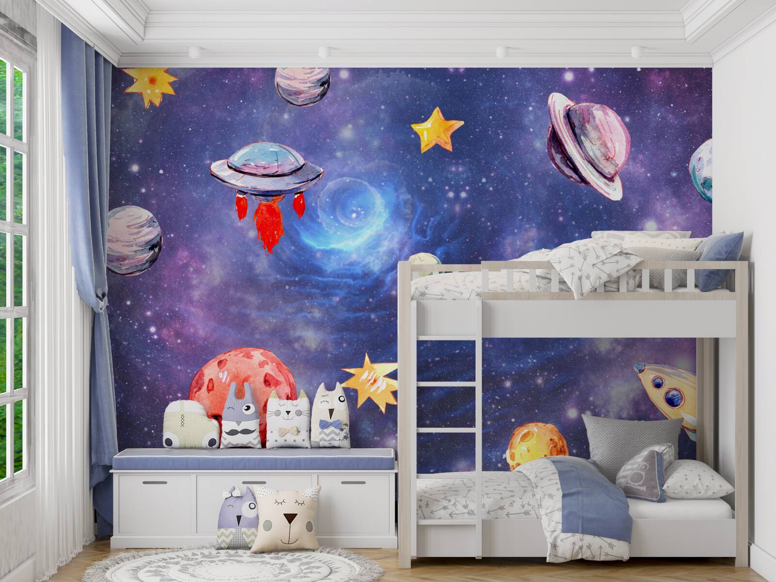Papier peint les habitants de l'espace et les corps célestes