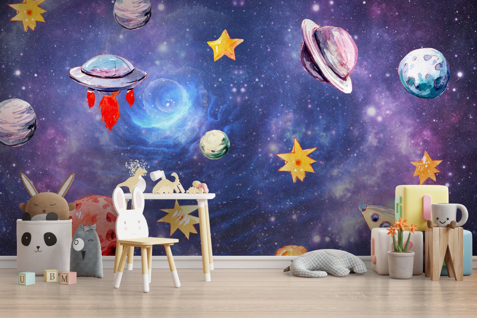 Papier peint les habitants de l'espace et les corps célestes