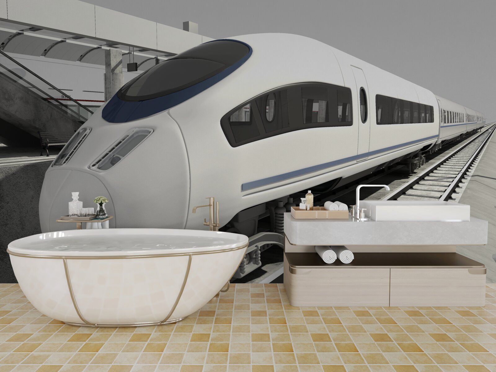 Papier peint composition sur une plate-forme