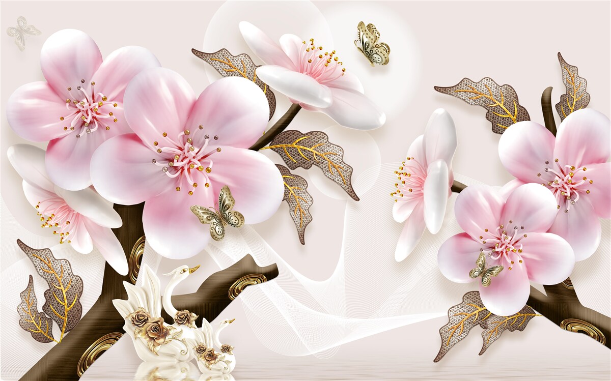 Papier peint des bourgeons délicatement fleuris