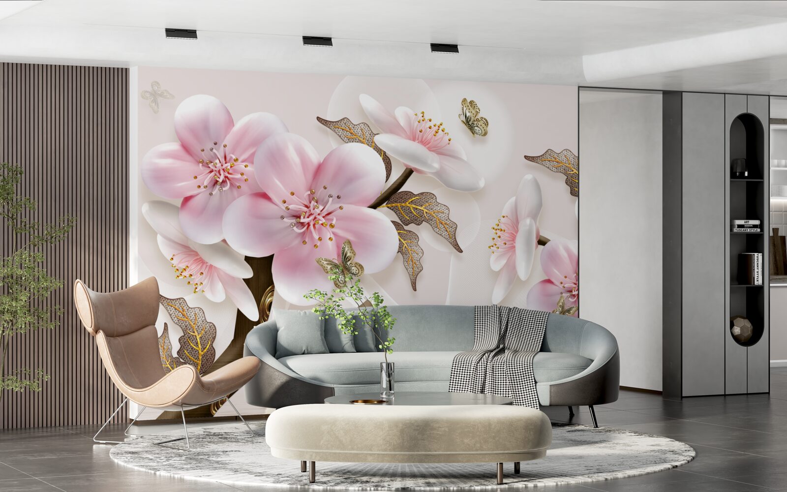 Papier peint des bourgeons délicatement fleuris