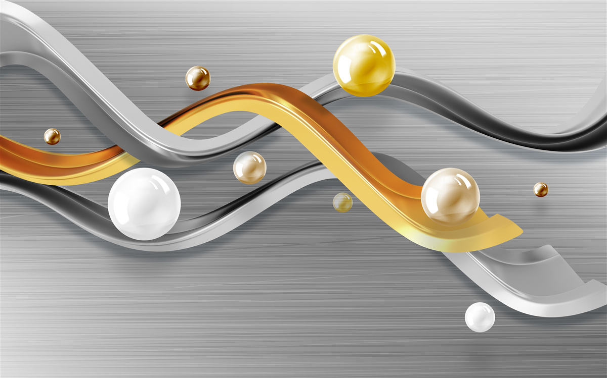 Papier peint lignes et sphères dans l'abstrait