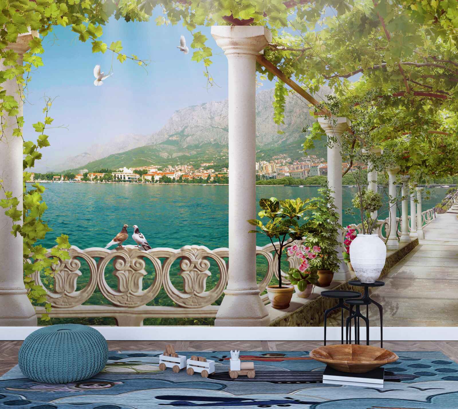 Papier peint vue de la zone depuis la digue