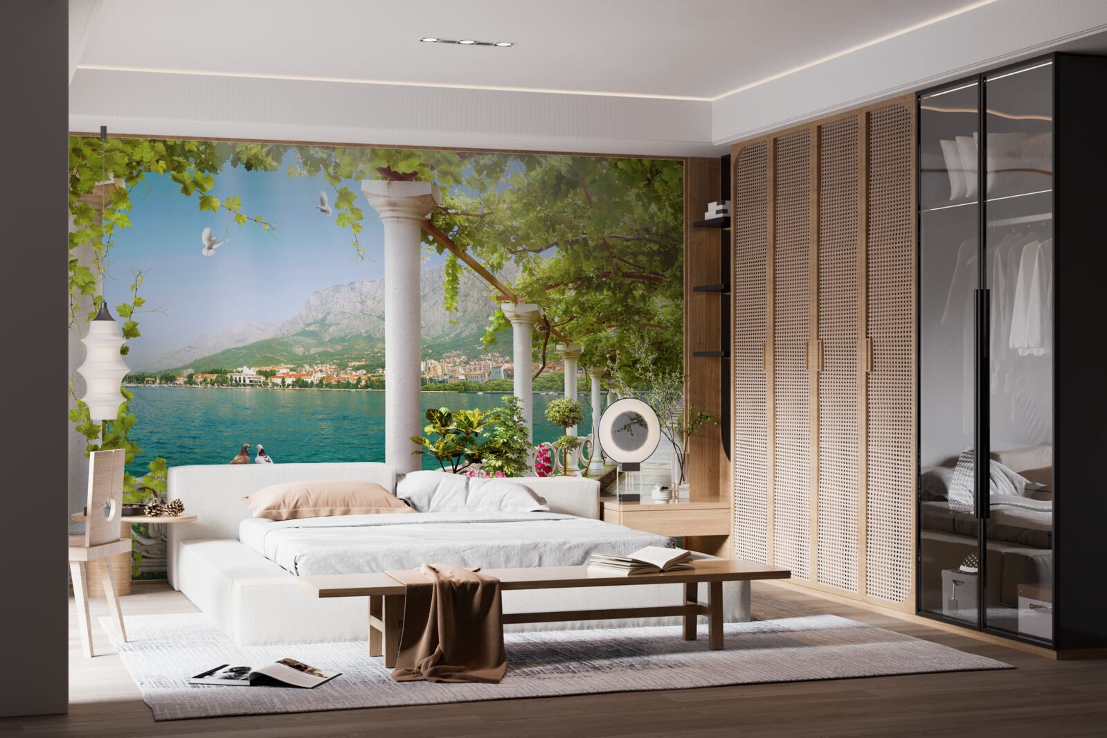 Papier peint vue de la zone depuis la digue