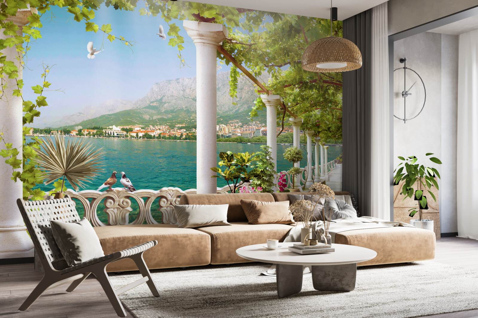 Papier peint vue de la zone depuis la digue