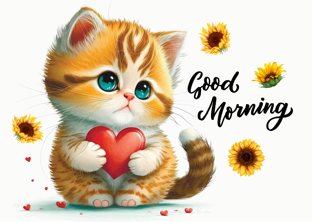 Papier peint un chat avec des souhaits