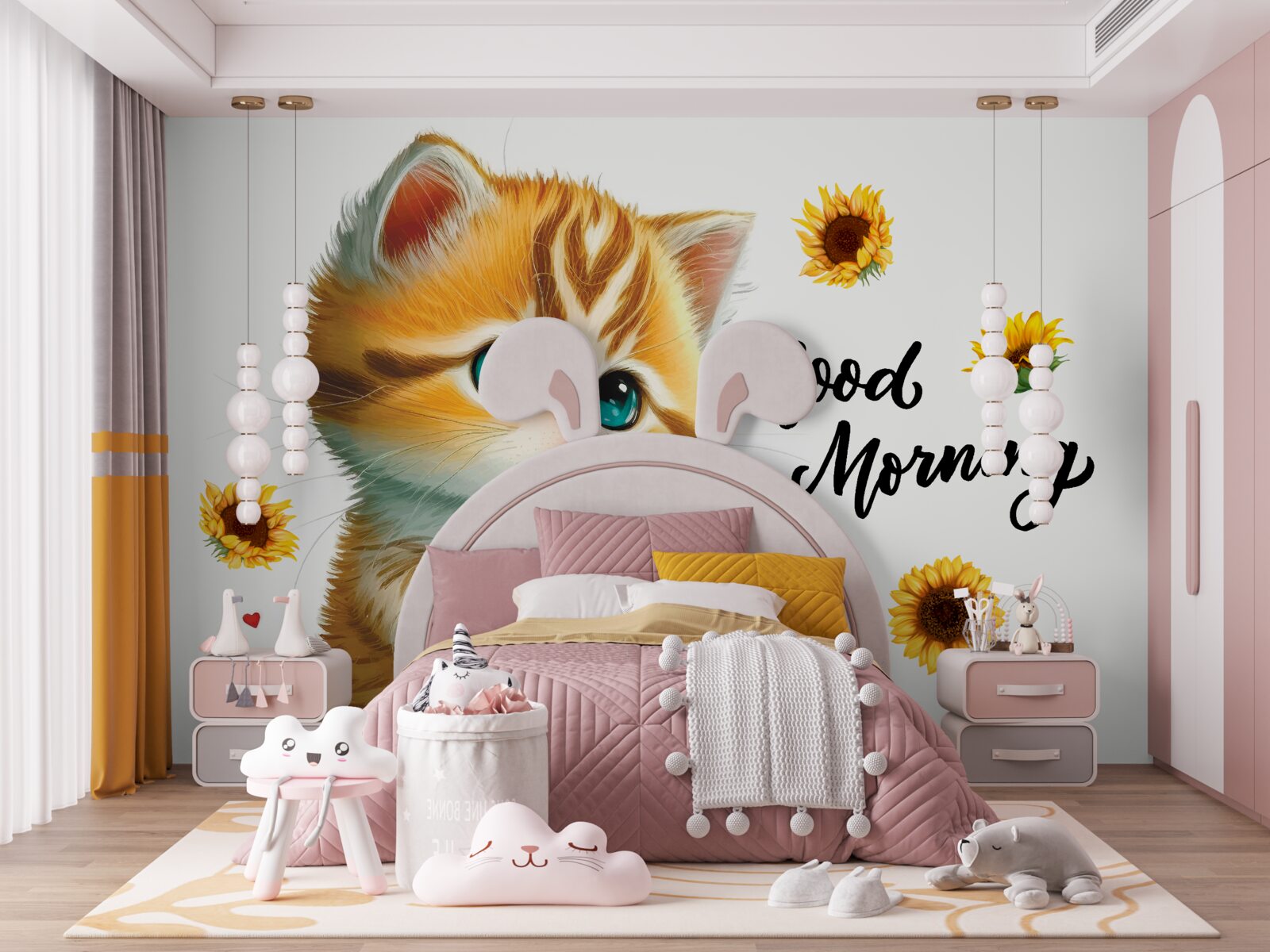 Papier peint un chat avec des souhaits