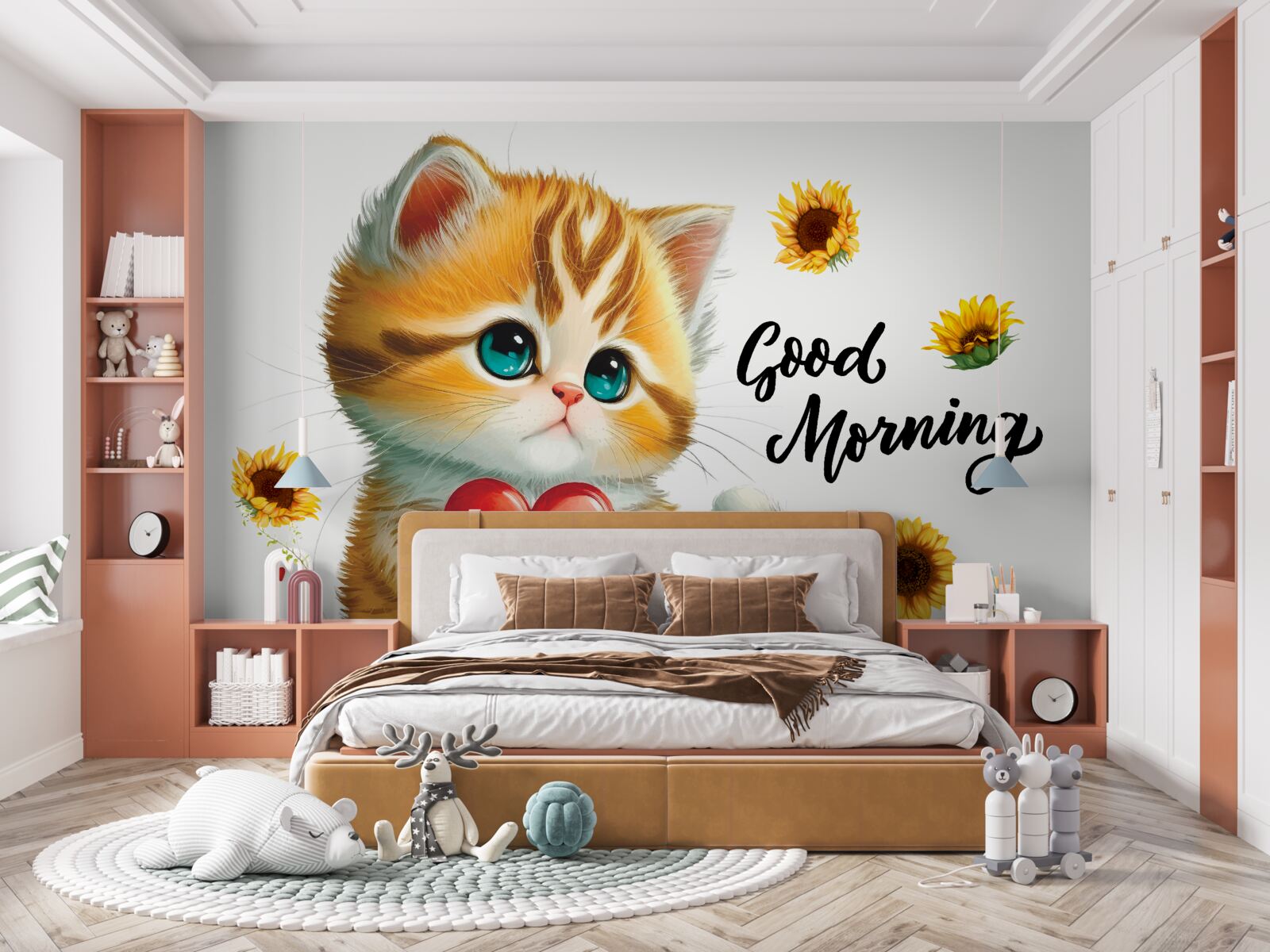 Papier peint un chat avec des souhaits