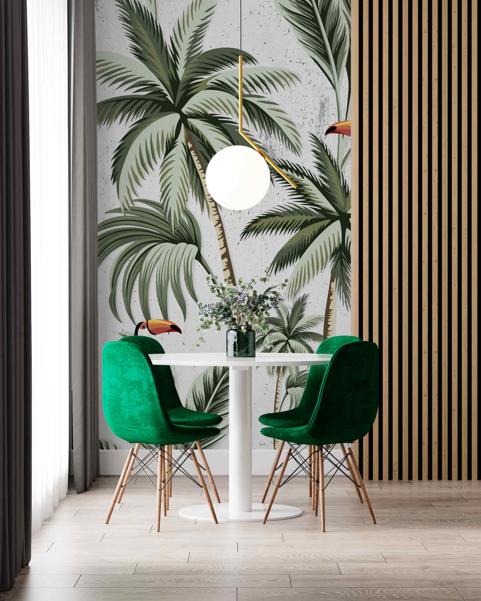 Papier peint oiseaux dans les arbres