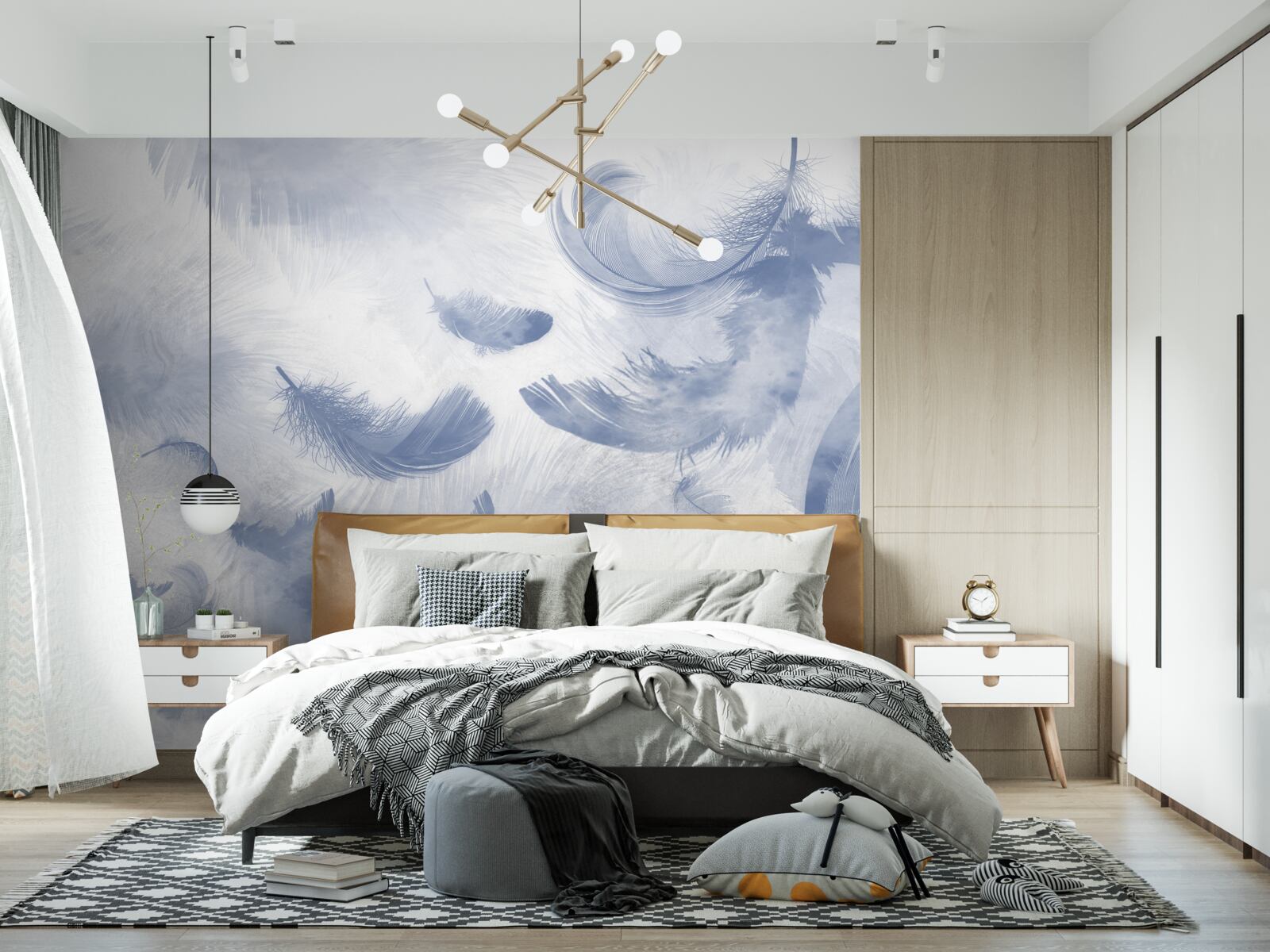 Papier peint plumes volantes du ciel