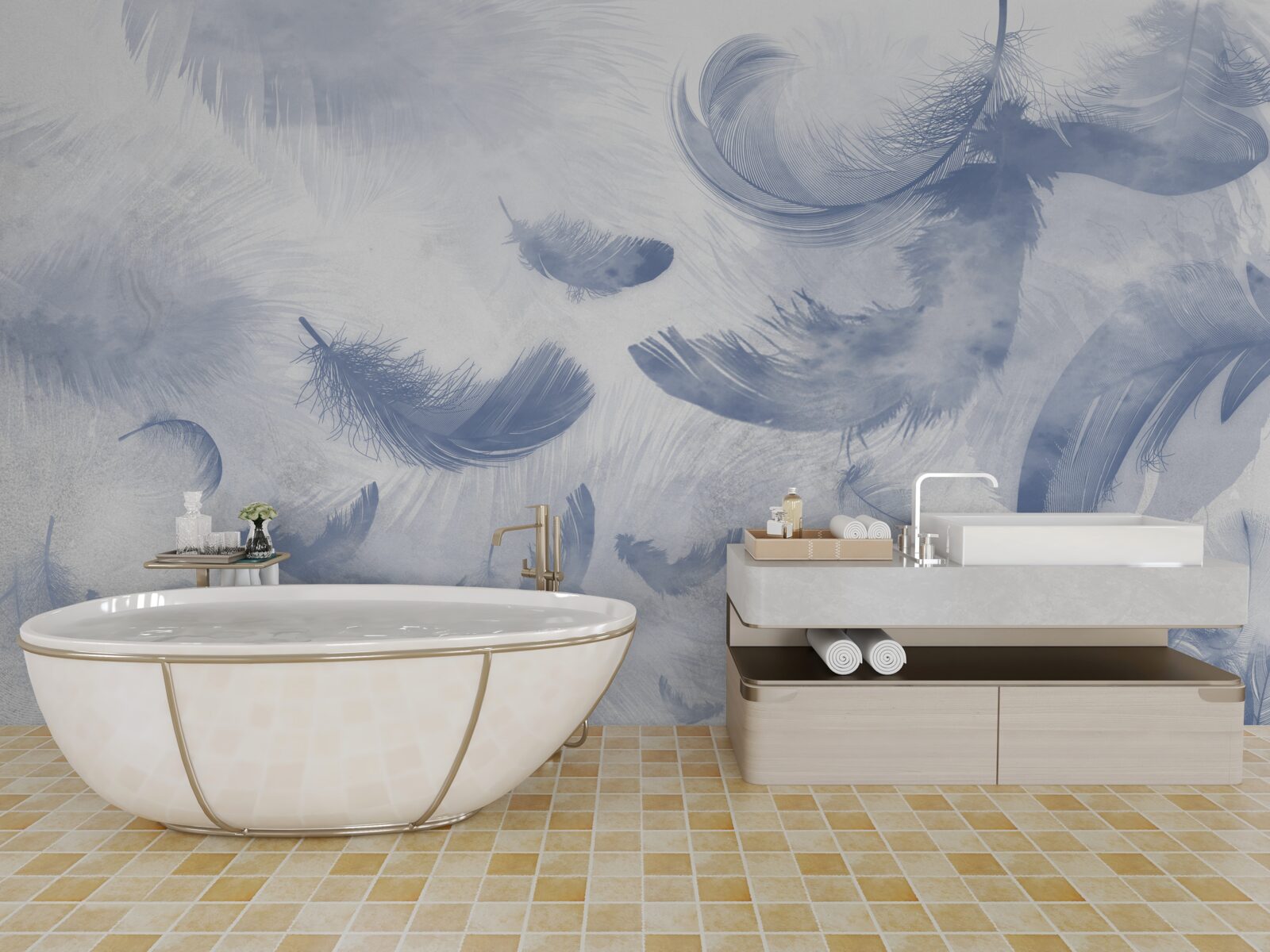 Papier peint plumes volantes du ciel