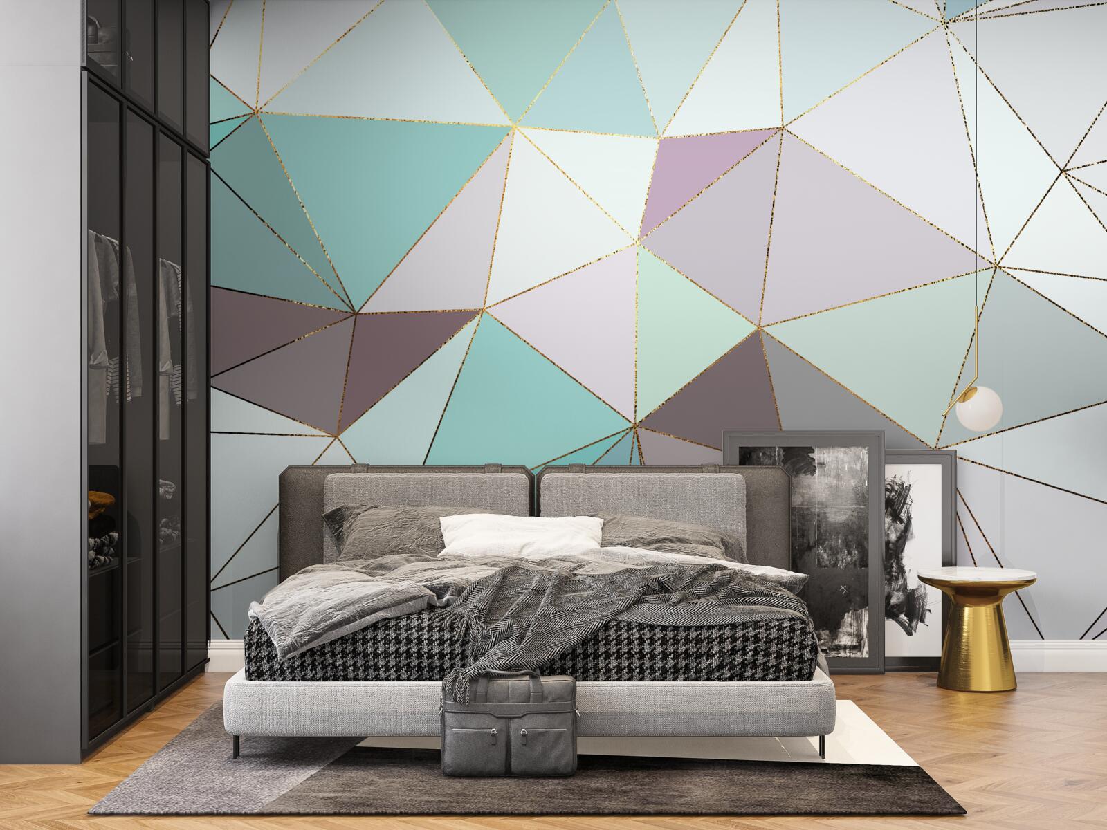 Papier peint figures géométriques sur une surface en marbre