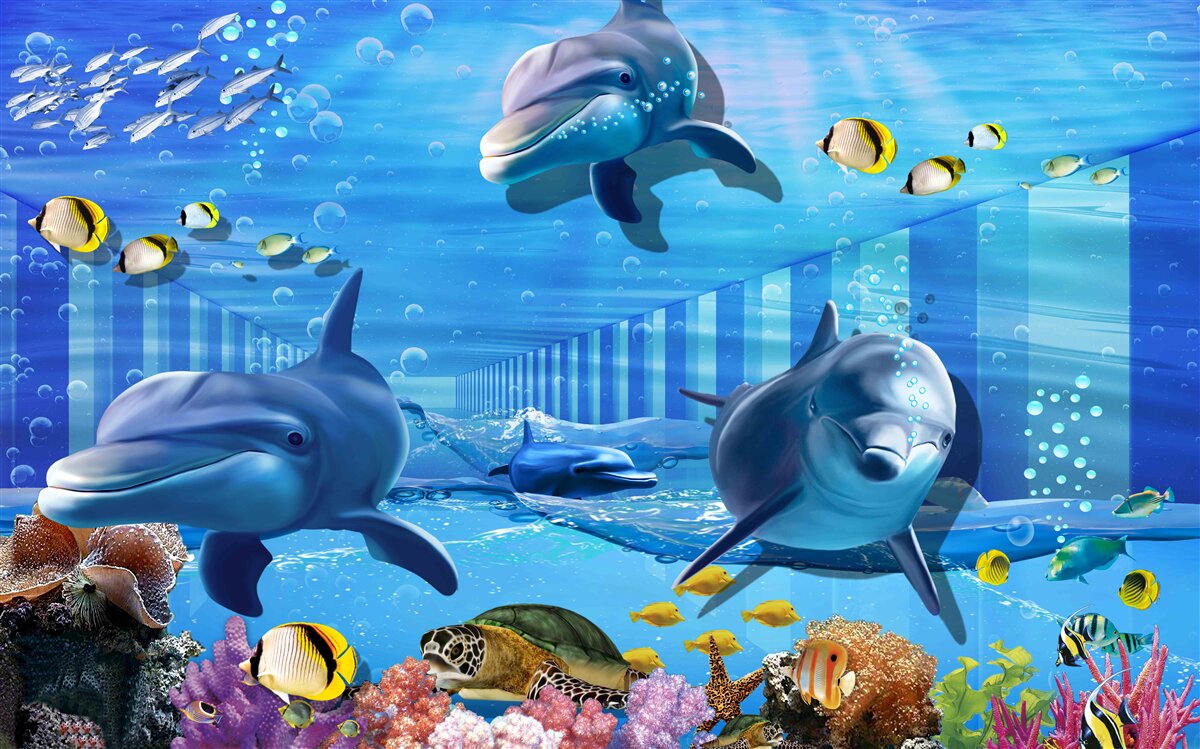 Papier peint Les habitants des grands fonds dans le tunnel