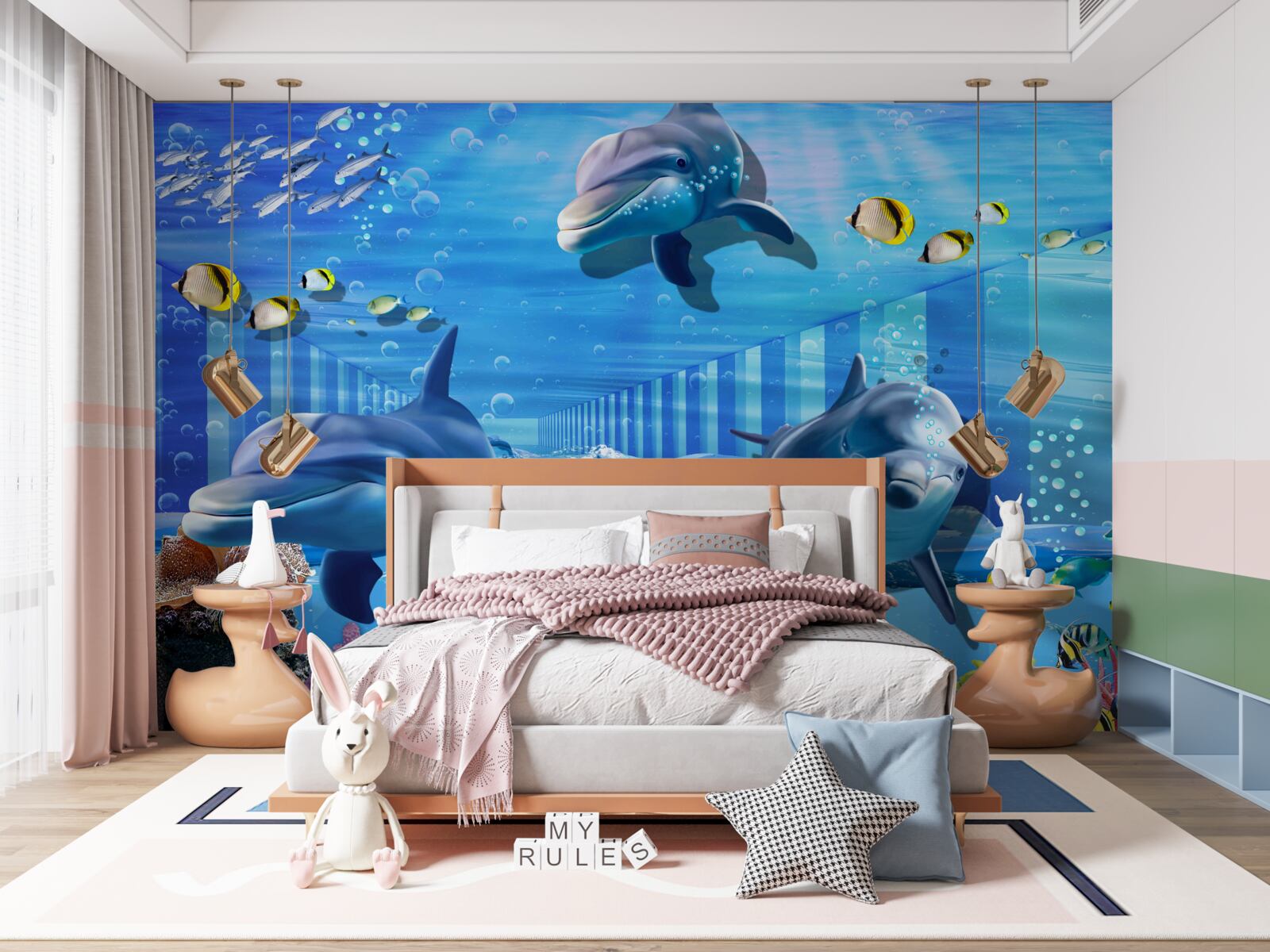 Papier peint Les habitants des grands fonds dans le tunnel