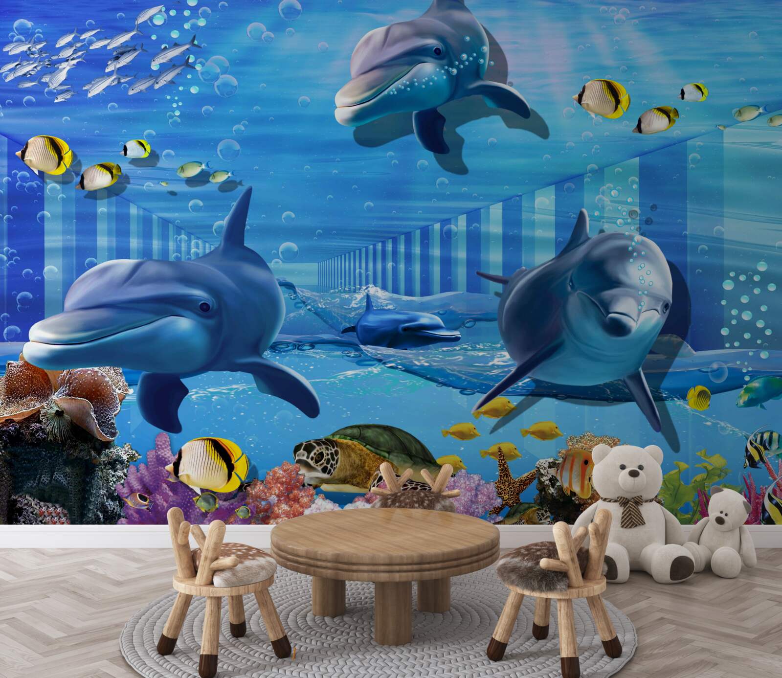 Papier peint Les habitants des grands fonds dans le tunnel