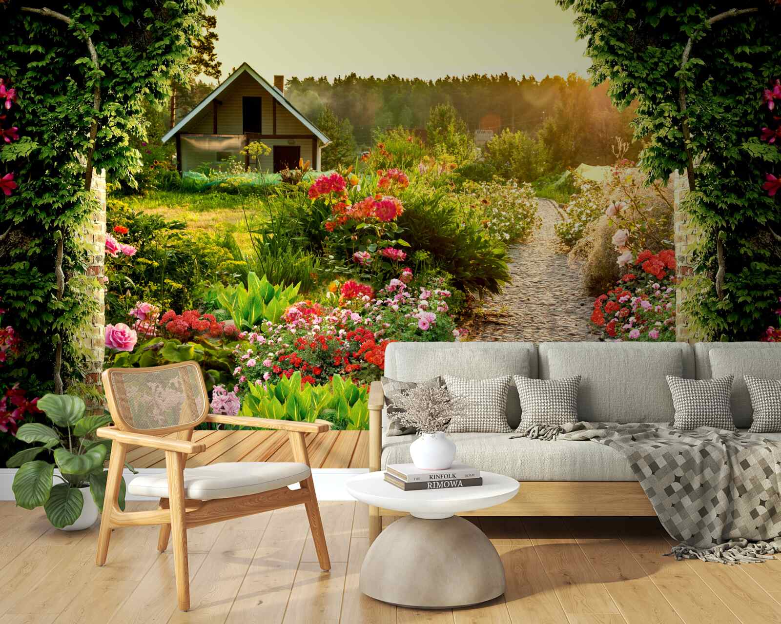 Papier peint paysage naturel avec une maison