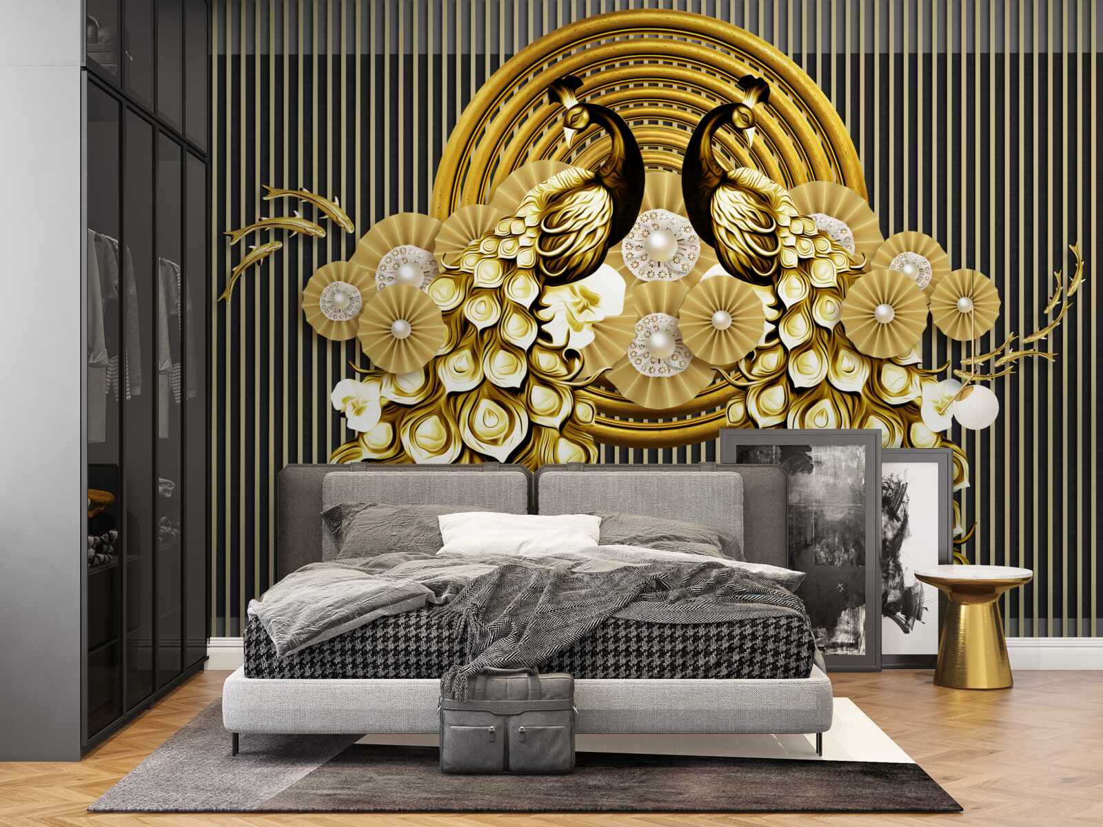 Papier peint produits avec des images de paons