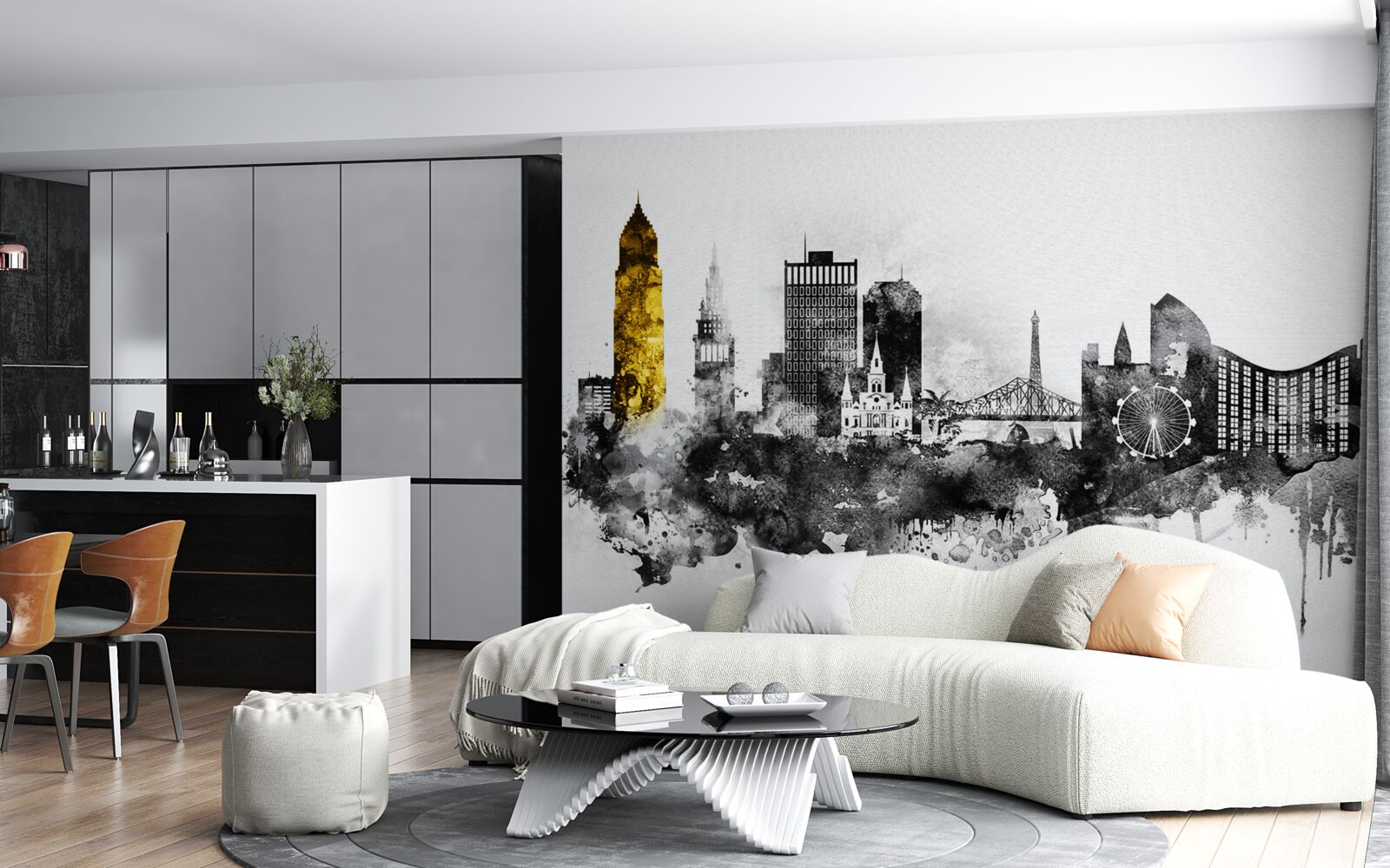 Papier peint abstraction architecturale de l'espace urbain