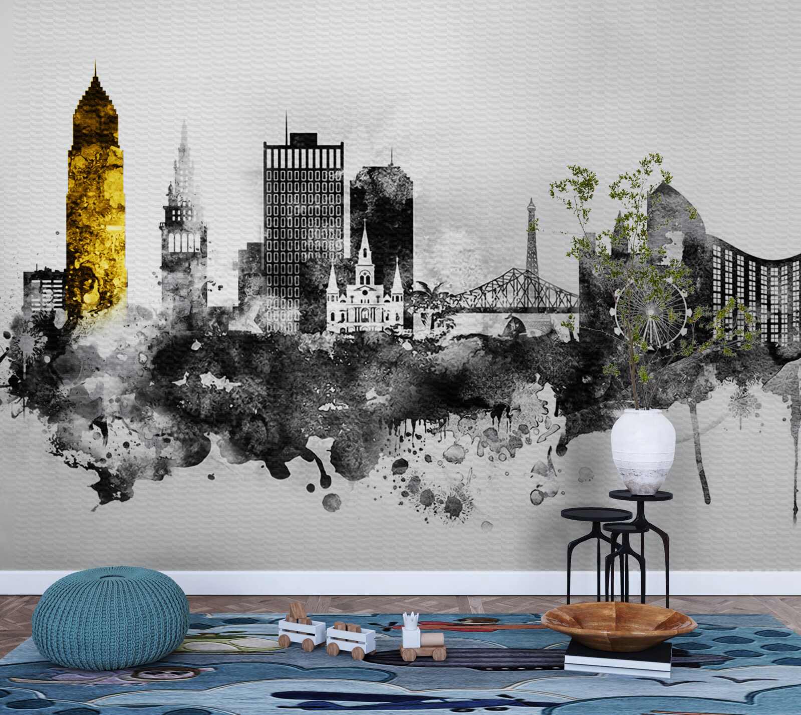 Papier peint abstraction architecturale de l'espace urbain