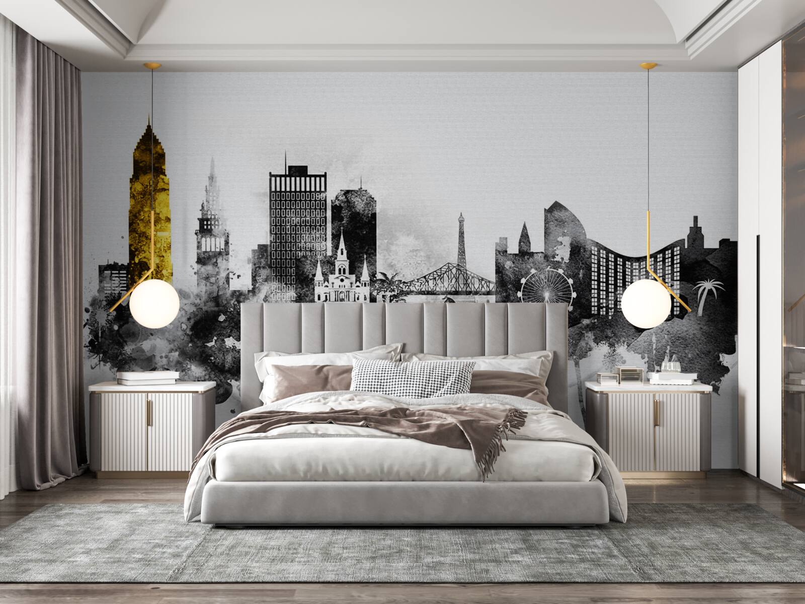 Papier peint abstraction architecturale de l'espace urbain