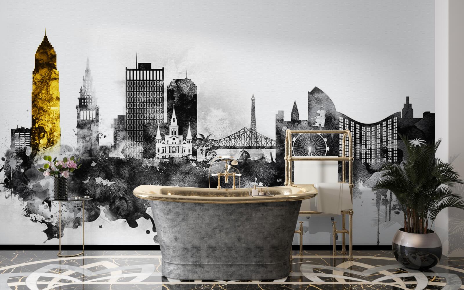 Papier peint abstraction architecturale de l'espace urbain