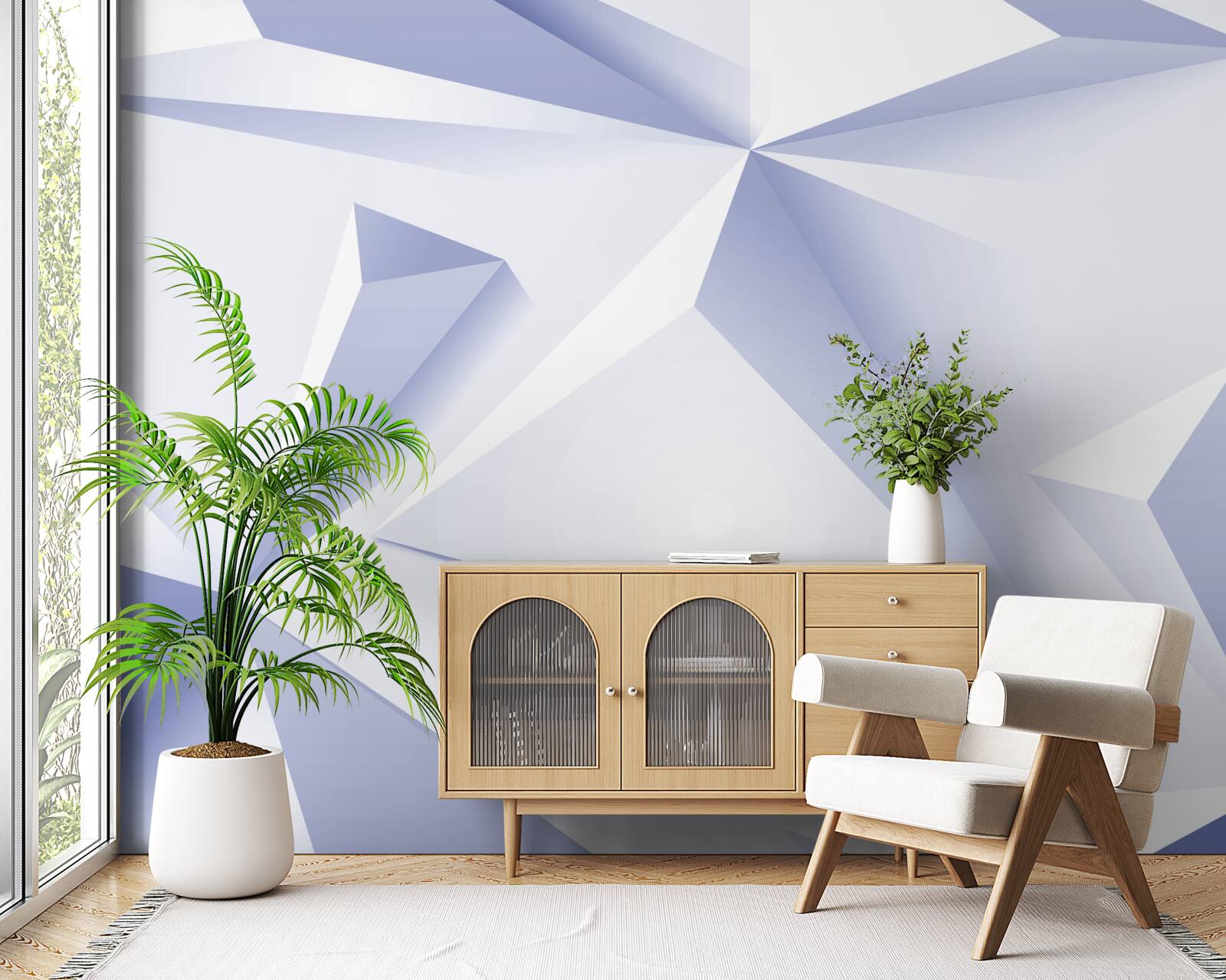 Papier peint pyramides lumineuses 3d