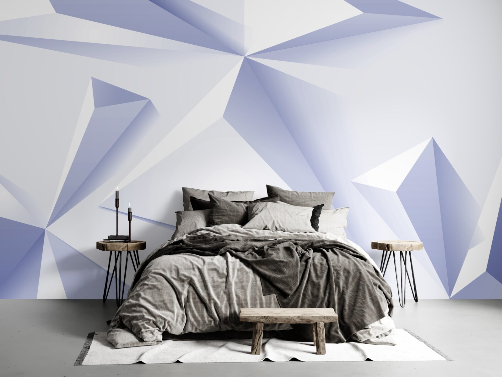 Papier peint pyramides lumineuses 3d