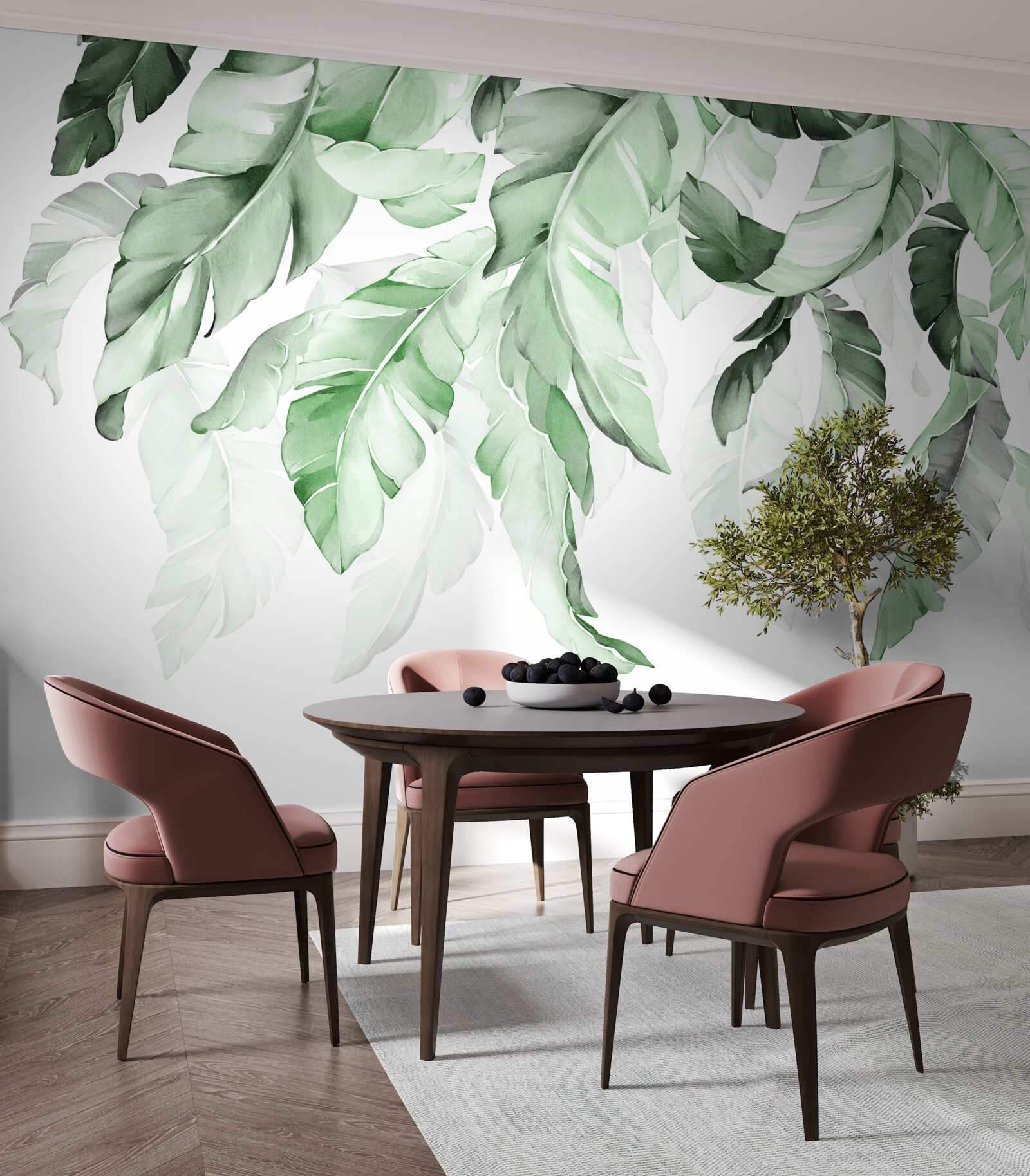 Papier peint les feuilles de fougère pendent