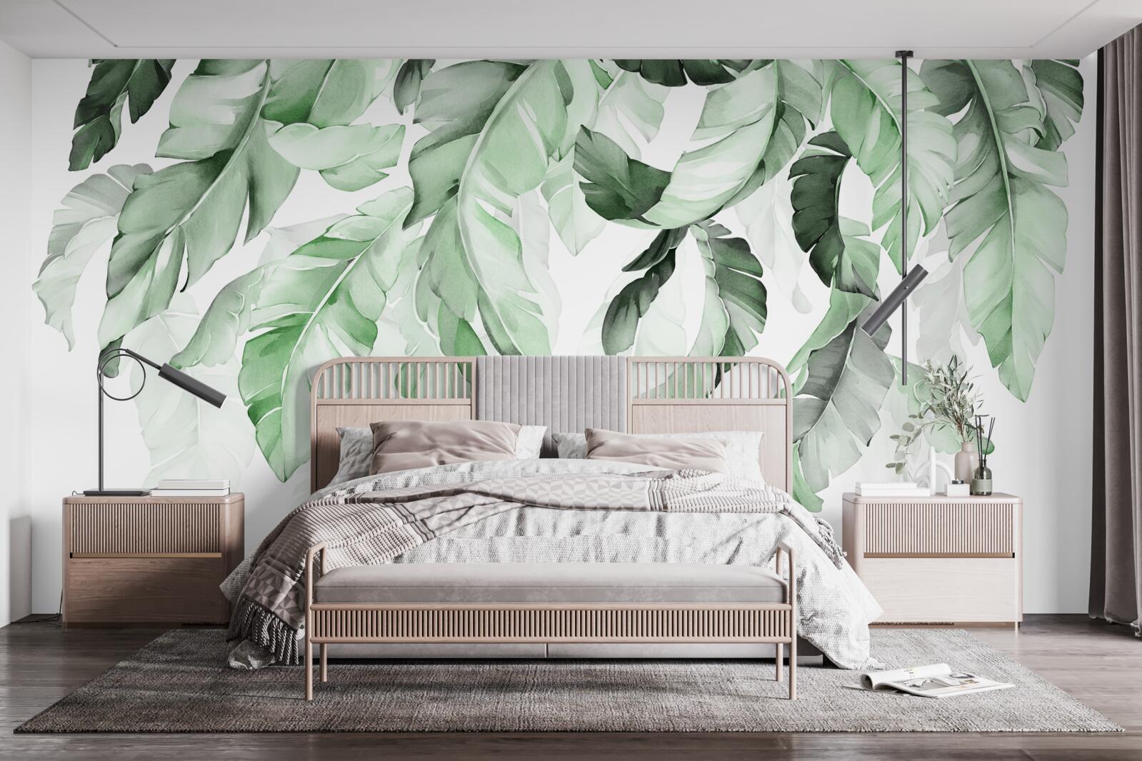 Papier peint les feuilles de fougère pendent