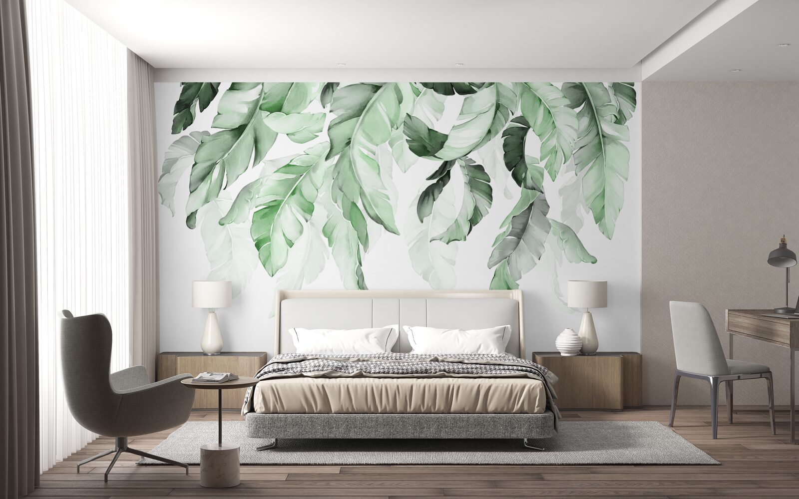 Papier peint les feuilles de fougère pendent