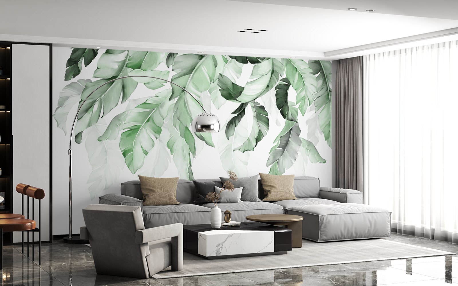 Papier peint les feuilles de fougère pendent