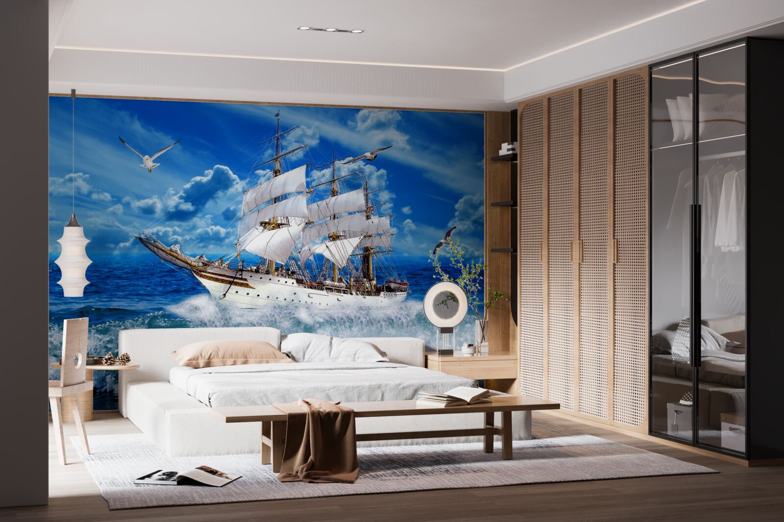 Papier peint le bateau bat la tempête