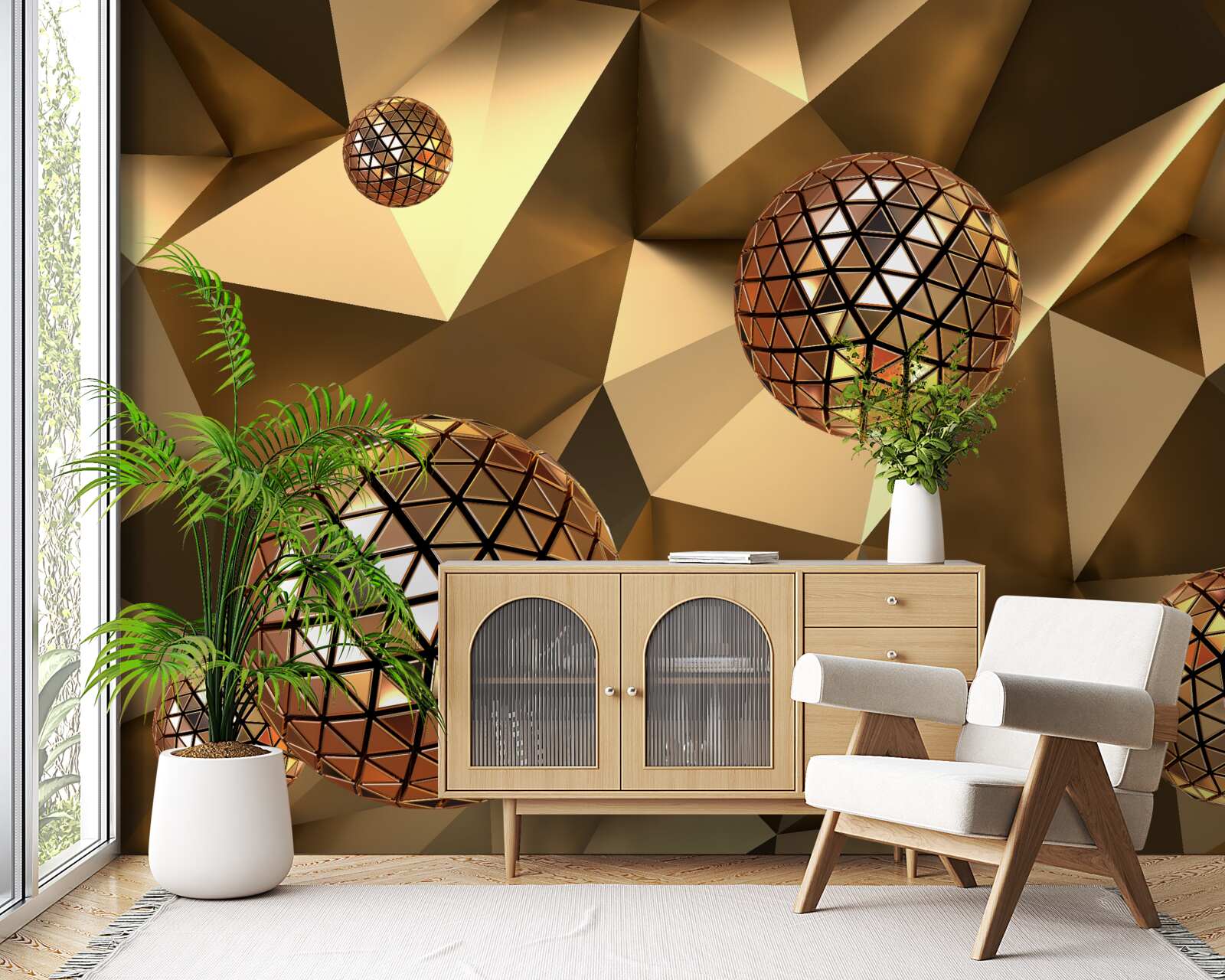 Papier peint Boules disco flottantes 3d