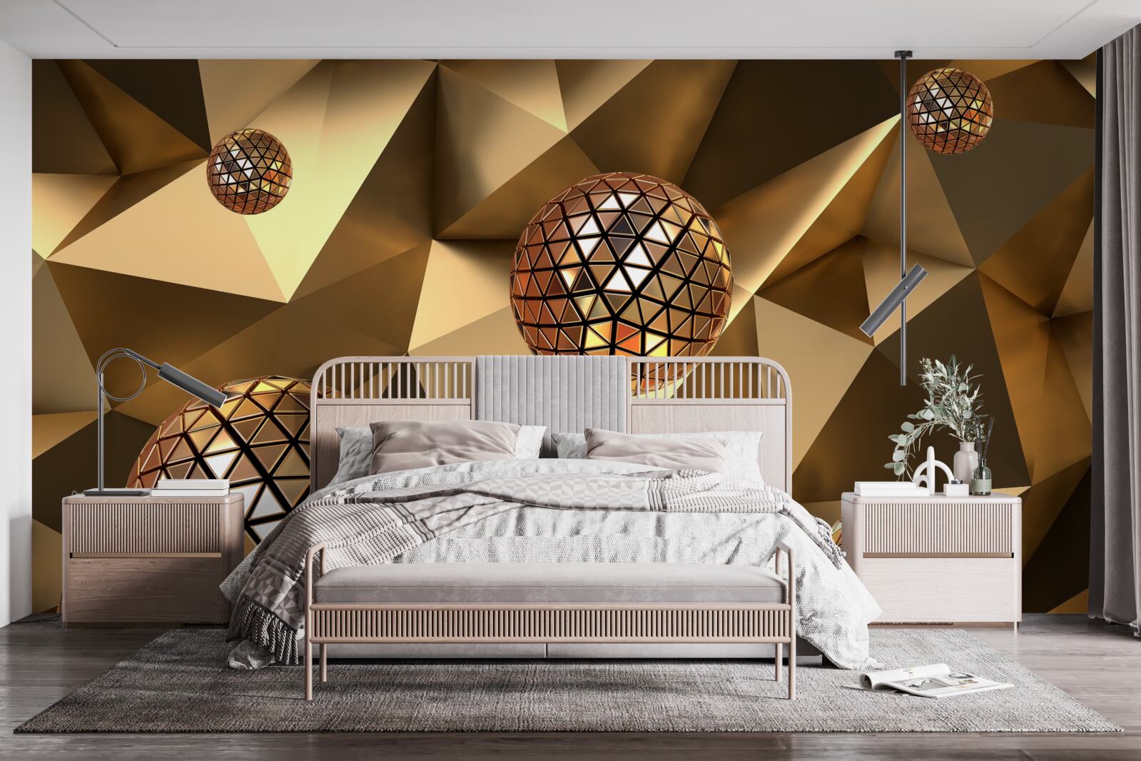 Papier peint Boules disco flottantes 3d