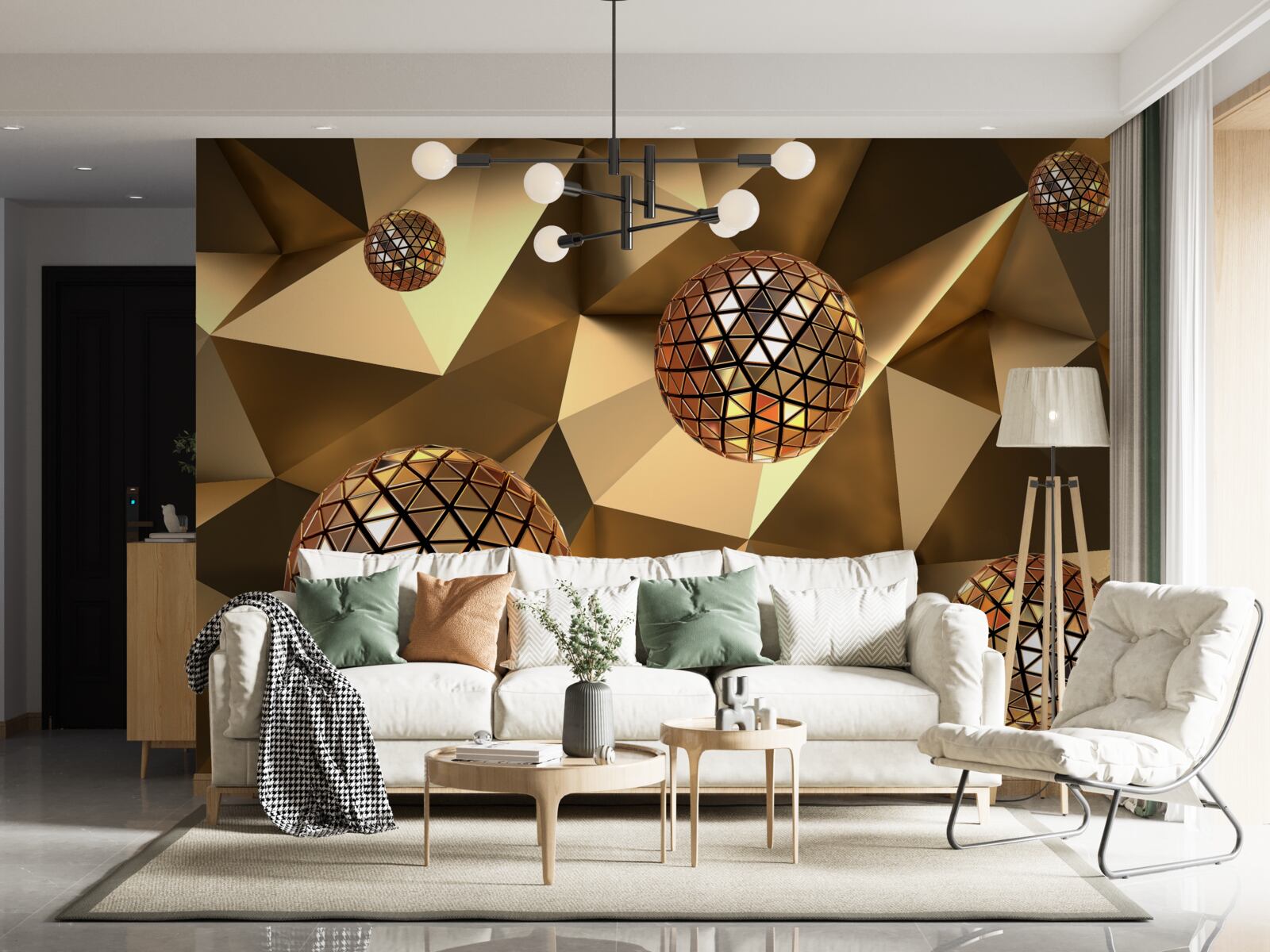 Papier peint Boules disco flottantes 3d