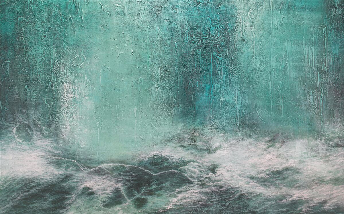 Papier peint pluie sur l'océan