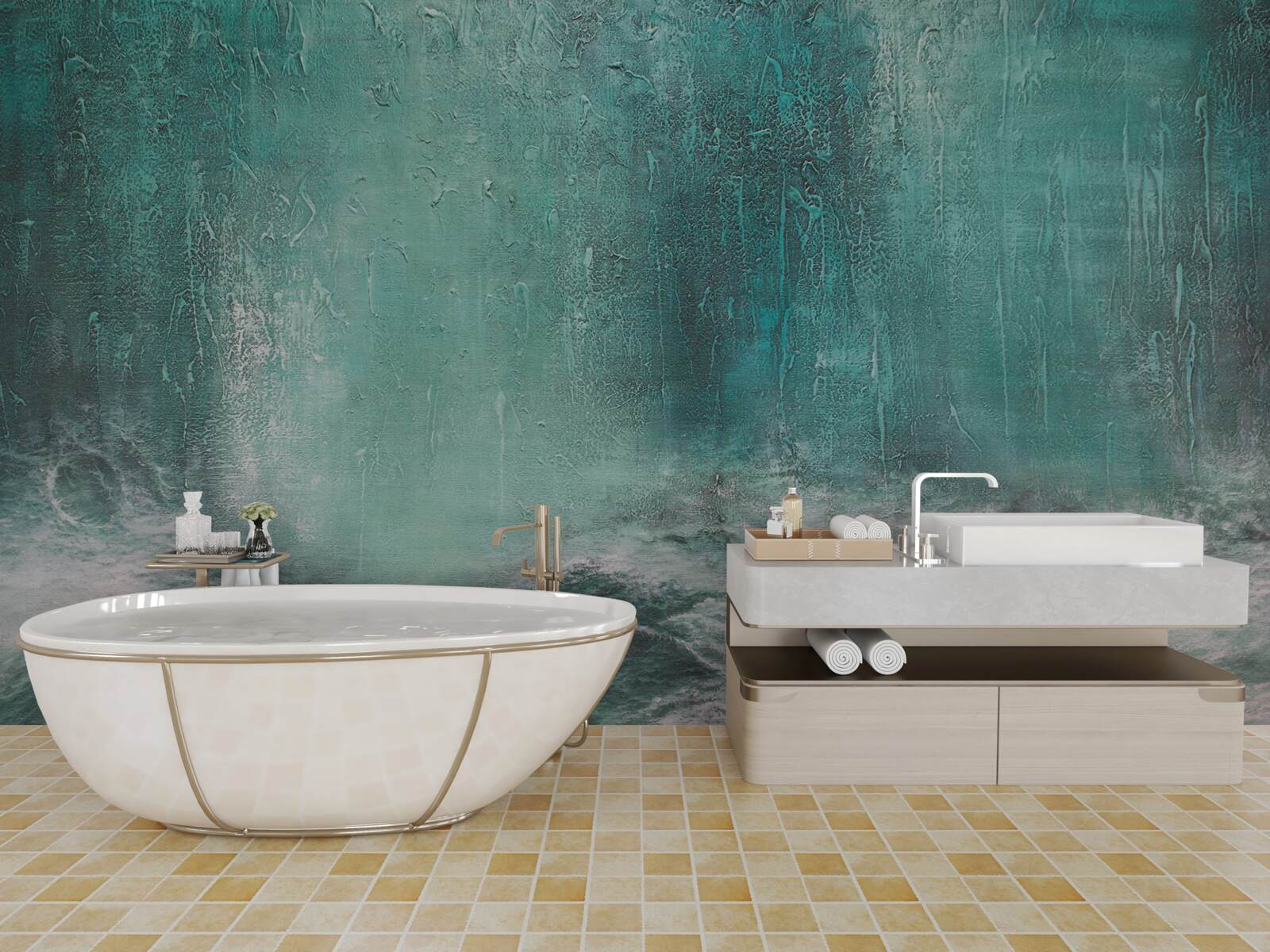 Papier peint pluie sur l'océan