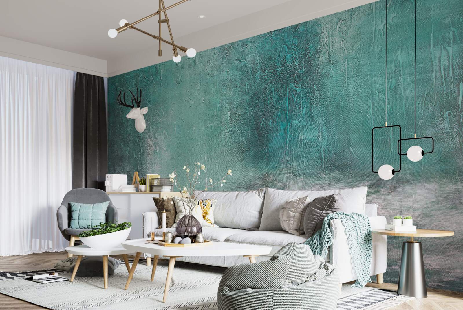 Papier peint pluie sur l'océan