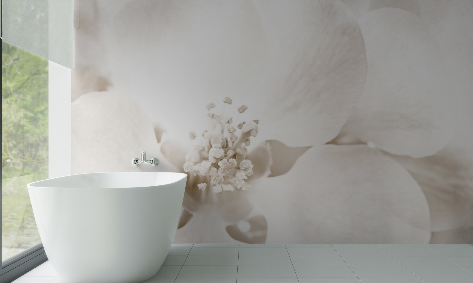 Papier peint grand bourgeon d'orchidée délicat