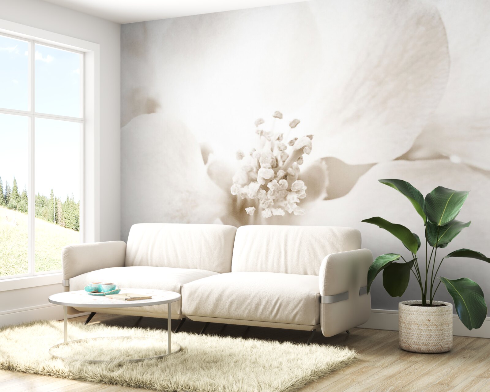 Papier peint grand bourgeon d'orchidée délicat