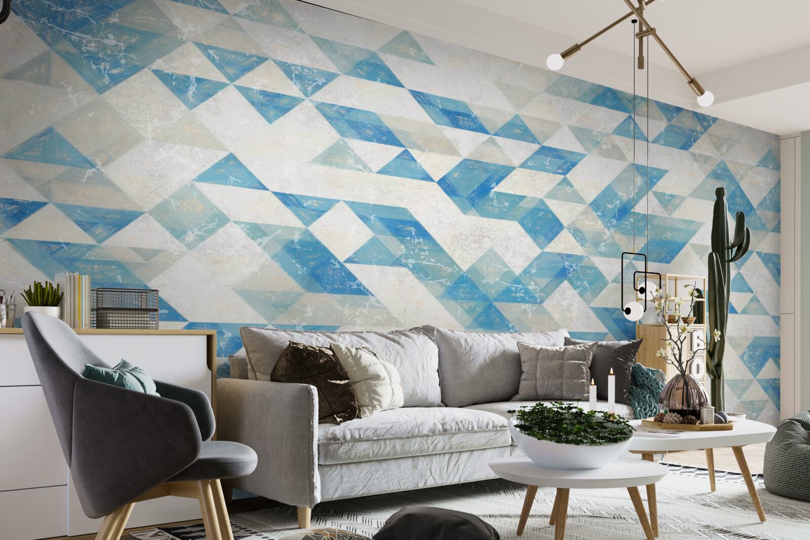 Papier peint formes géométriques dans l'abstraction