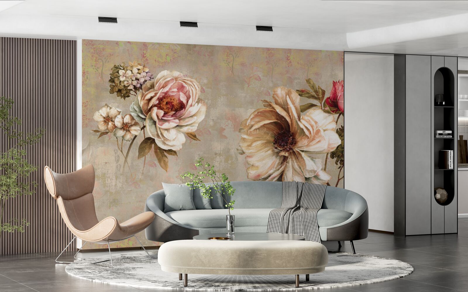 Papier peint compositions florales en bouquets